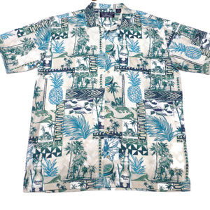 Corona Hawaiian Aloha Pineapple Wave Camp Shirt